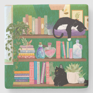 Katzen für Buchhandlungen Steinuntersetzer