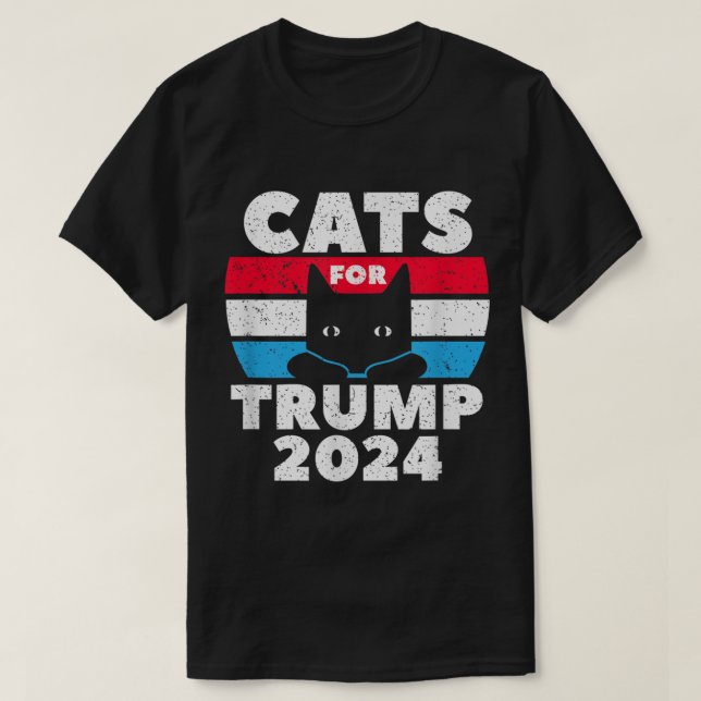 Katzen für die Wahl Trump 2024 T-Shirt (Design vorne)