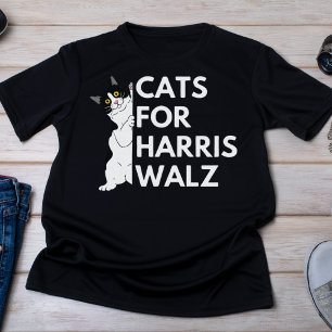 Katzen für Harris Walz Kampagne 2024 T-Shirt