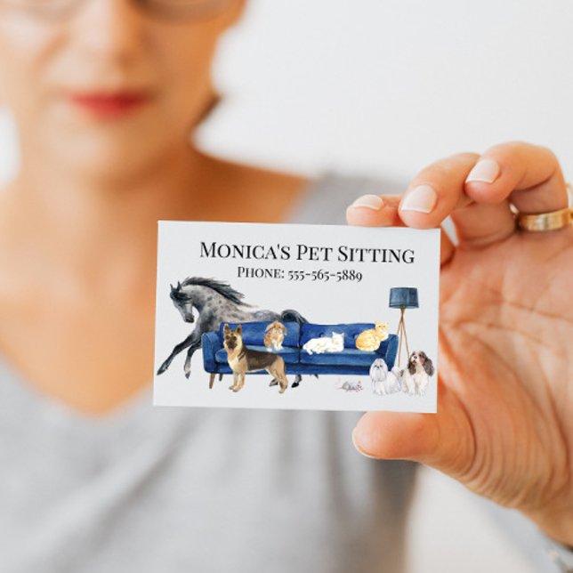 Katzen für Haustiere Schulung für Wasserfarben Visitenkarte (Von Creator hochgeladen)