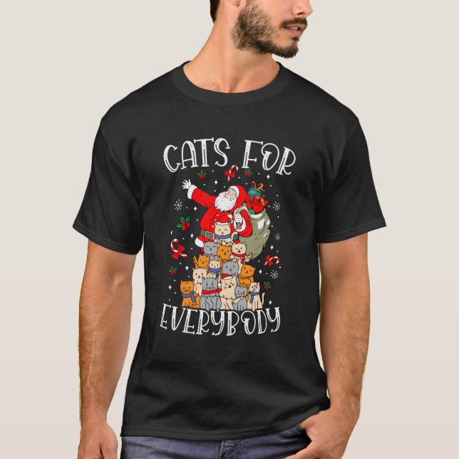 Katzen für jeden hässlich Weihnachtskatze Funny Xm T-Shirt (Vorderseite)