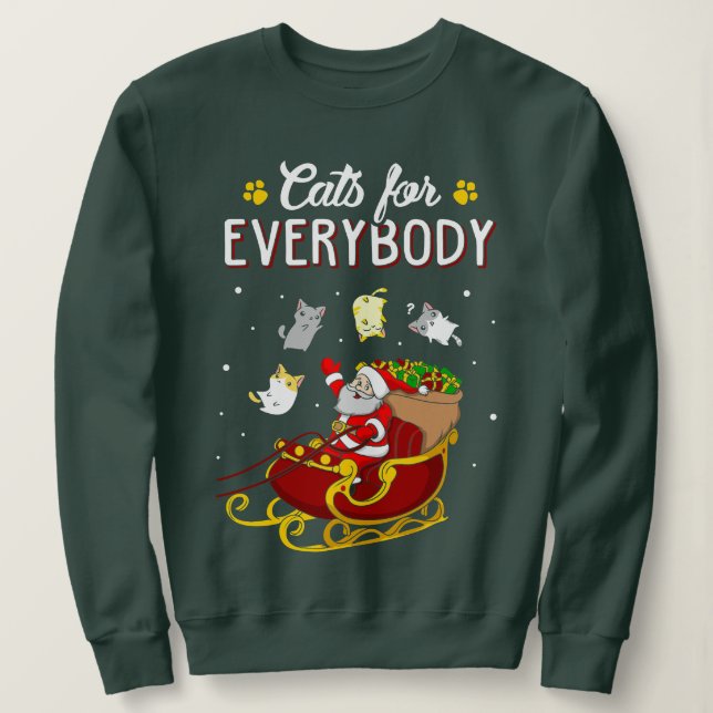 Katzen für jeden lustig hässlich Weihnachten Sweatshirt (Design vorne)