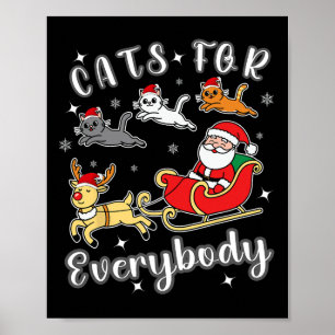 Katzen für jeden lustigen Weihnachtsanzug Poster