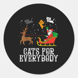 Katzen für jeden Weihnachten Katze Lustige Weihnac Runder Aufkleber