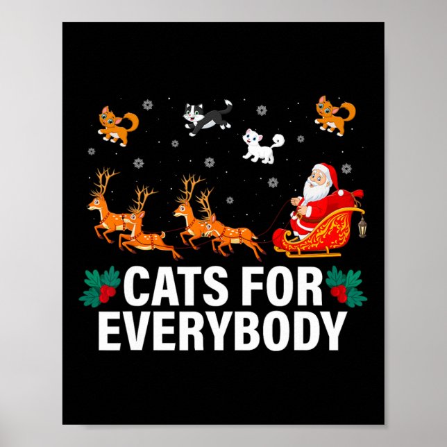 Katzen für jeden Weihnachts Cat Spaß Xmas Frauen S Poster (Vorne)