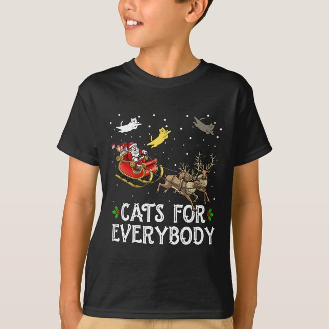 Katzen für jeden Weihnachts Cat Spaß Xmas Frauen S T-Shirt (Vorderseite)