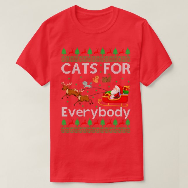 Katzen für jeden Weihnachtsfest T-Shirt (Design vorne)