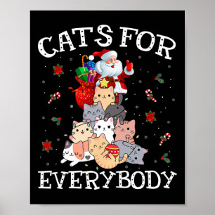Katzen für jeden Weihnachtskatzenspass Weihnachten Poster