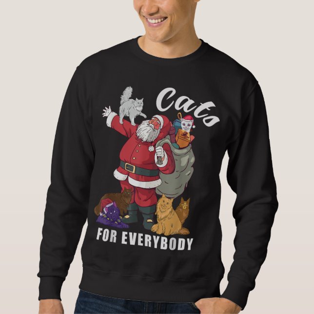 Katzen für jeden Weihnachtsmann Katze Weihnachtsge Sweatshirt (Vorderseite)