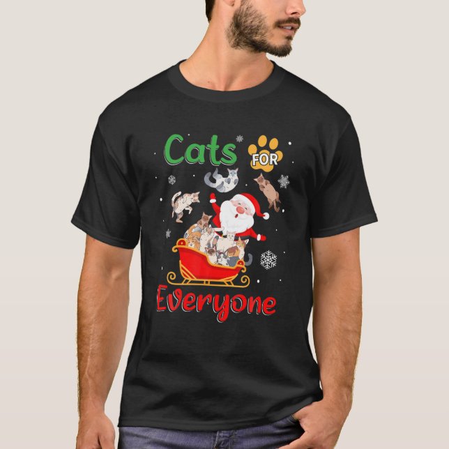 Katzen für jeden Weihnachtsmann Katzen T-Shirt (Vorderseite)