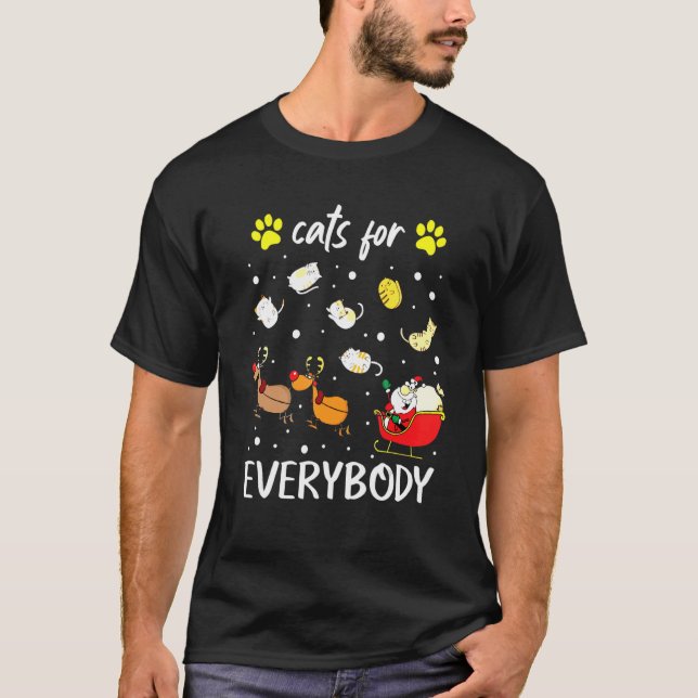 Katzen für jeden Weihnachtsmann T-Shirt (Vorderseite)