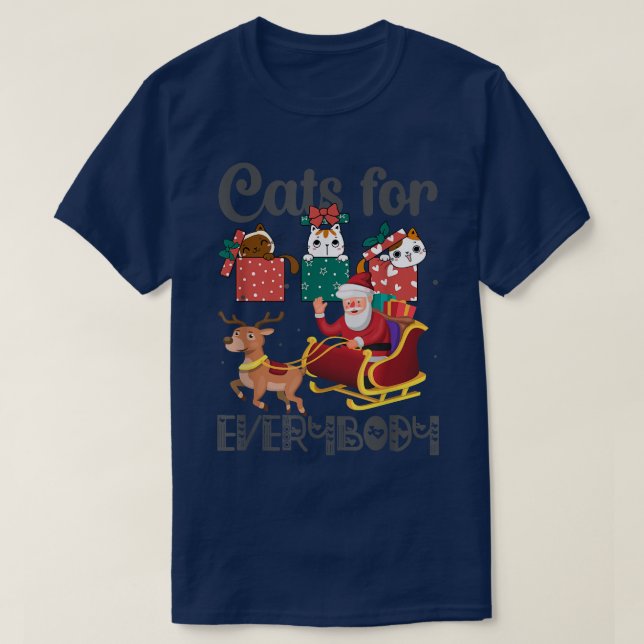 Katzen für jeden Weihnachtsmann Weihnachten Weihna T-Shirt (Design vorne)