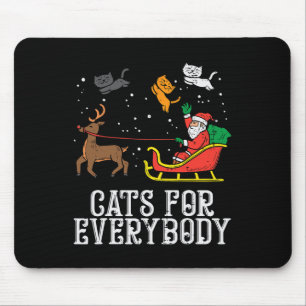 Katzen für jedermann Weihnachten Katze lustiges Xm Mousepad