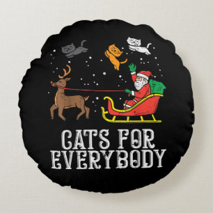 Katzen Für Jedermann Weihnachtskatze Lustig Frauen Rundes Kissen