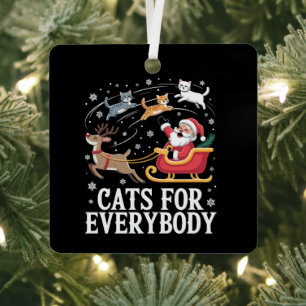 Katzen für jedermann Weihnachtskatze Lustige Weihn Ornament Aus Metall