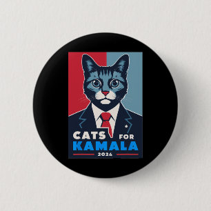 Katzen für Kamala Harris 2024 Präsident Button
