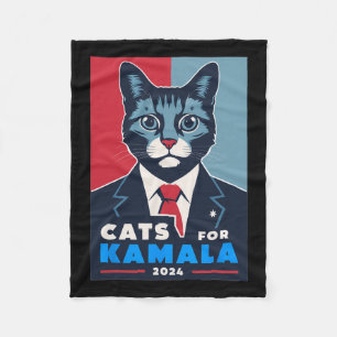 Katzen für Kamala Harris 2024 Präsident Fleecedecke