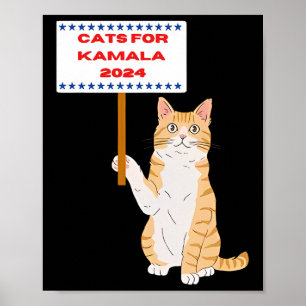 Katzen für Kamala Harris Wählen Sie Präsident 2024 Poster