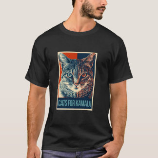 Katzen für Kamala Kamala Harris 2024 Comma La T S T-Shirt