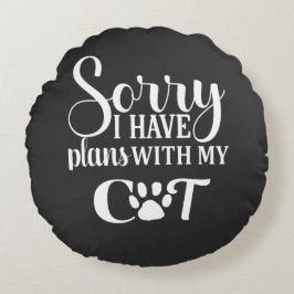 Katzen für Menschen Rundes Kissen