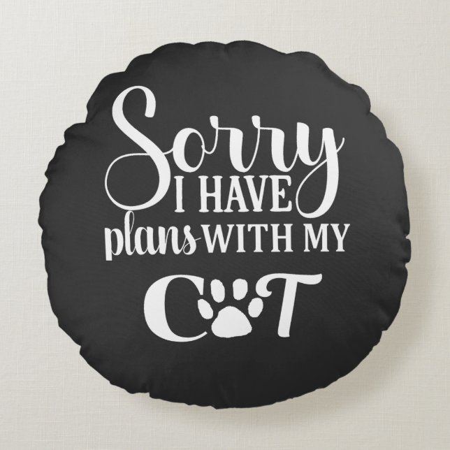 Katzen für Menschen Rundes Kissen (Vorderseite)