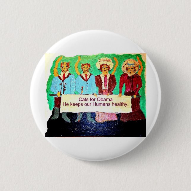 Katzen für Obama Button (Vorderseite)