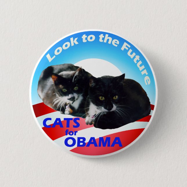Katzen für Obama Button (Vorderseite)