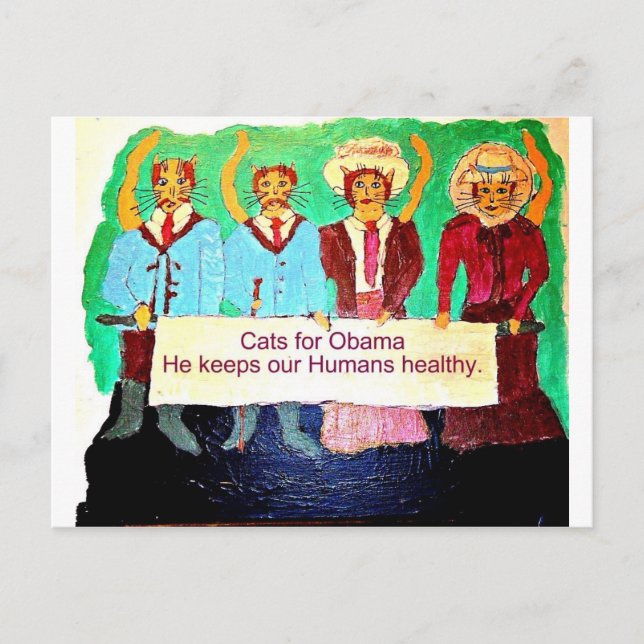 Katzen für Obama Postkarte (Vorderseite)