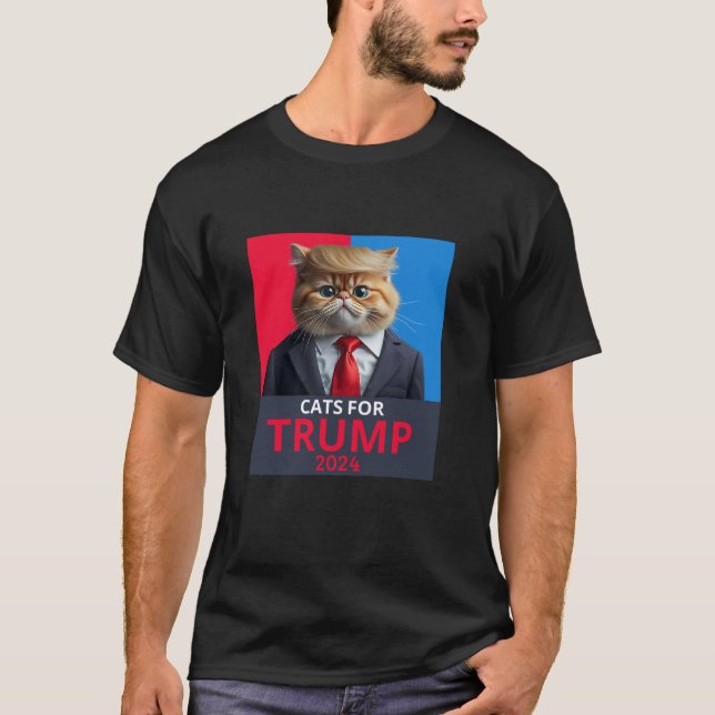 Katzen für Trump 2024 Funny T-Shirt für Vance Trum (Vorderseite)