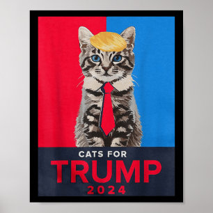 Katzen für Trump 2024 Funny T-Shirt für Vance Trum Poster