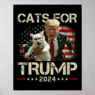 Katzen für Trump 2024 Funny Vote for Trump - Katze Poster