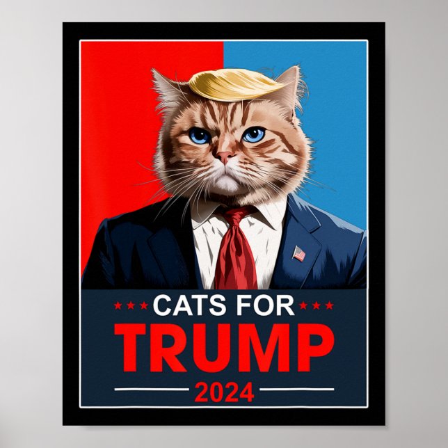 Katzen für Trump 2024 Funny Vote für Trump Katzen  Poster (Vorne)