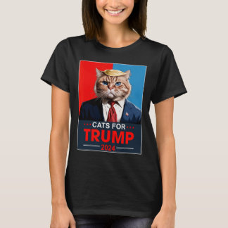 Katzen für Trump 2024 Lustig Wählen für Trump Katz T-Shirt