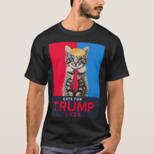 Katzen für Trump 2024 Lustiges T-Shirt für Vance T