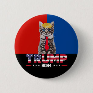 Katzen für Trump 2024 Vance Trump Red Blue Button