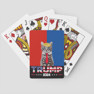 Katzen für Trump 2024 Vance Trump Red Blue Spielkarten