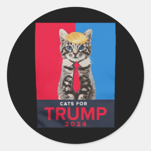Katzen für Trump 2024 Witziges T-Shirt für Vance T Runder Aufkleber
