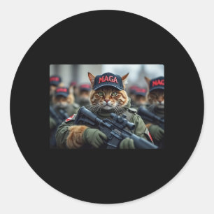 Katzen Für Trump Mega Armee Amerikanische Flagge P Runder Aufkleber