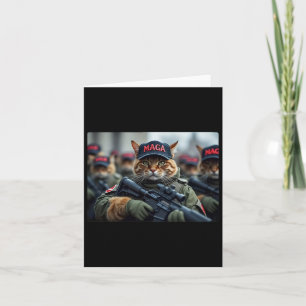 Katzen für Trump Mega Army American Flag Patriotic Karte