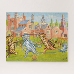 Katzen Fußball spielen von Louis Wain Puzzle