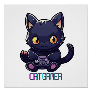 Katzen-Gamer Poster