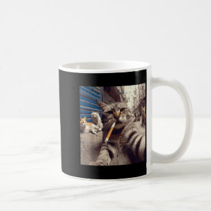 Katzen-Gangster-Straßenkatzen-Selfie-Lustiges-Meme Kaffeetasse