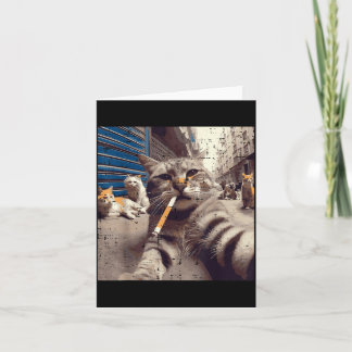 Katzen-Gangster-Straßenkatzen-Selfie-Lustiges-Meme Karte