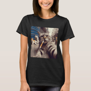 Katzen-Gangster Straßenkatzen Selfie Lustiges Meme T-Shirt