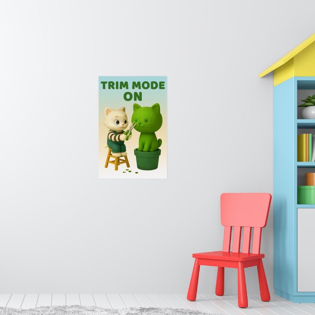Katzen Gärtner Formschnitt Trimm Modus Surreal Poster (Kinderzimmer 1)