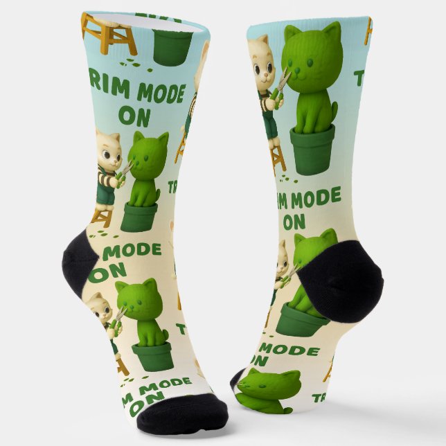 Katzen-Gärtner-Topiary-Schnitt-Modus Surreal Socken (Gewinkelt)