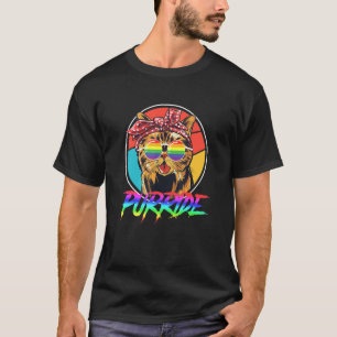 Katzen Gay Pride Regenbogen-Sonnenbrille Lgbtq Vin T-Shirt