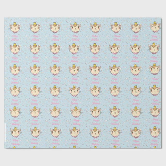 Katzen-Geburtstag-Geschenkpapier Geschenkpapier (Flach)