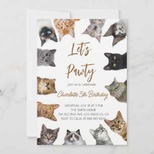 Katzen-Geburtstagseinladung Einladung