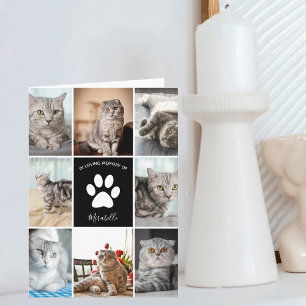 Katzen-Gedenk-Collage mit individuellem Foto In li Karte